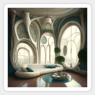 [AI Art] My future living room, Art Nouveau Style Magnet